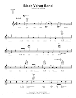 page one of Black Velvet Band (Ukulele)