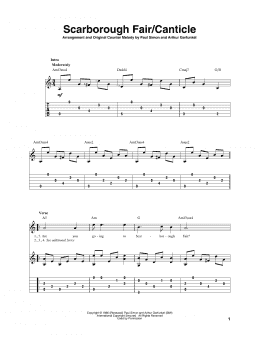 page one of Scarborough Fair/Canticle (Solo Guitar)