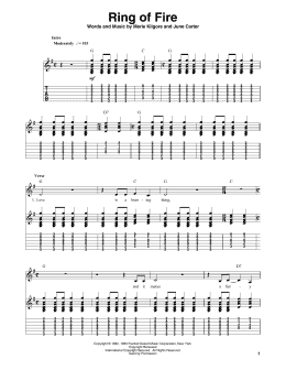 page one of Ring Of Fire (Guitar Tab (Single Guitar))