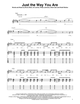 page one of Just The Way You Are (Guitar Tab (Single Guitar))