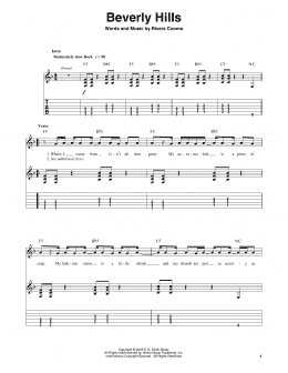 page one of Beverly Hills (Guitar Tab (Single Guitar))