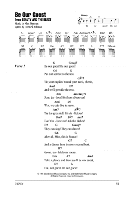 page one of Be Our Guest (from Beauty And The Beast) (Guitar Chords/Lyrics)