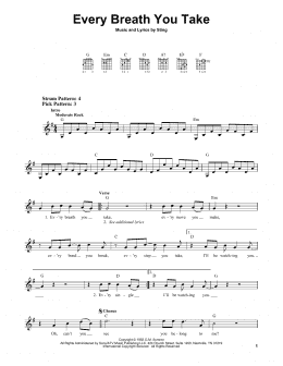 page one of Every Breath You Take (Easy Guitar)