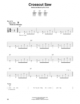 page one of Crosscut Saw (Guitar Cheat Sheet)