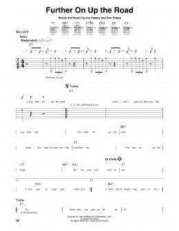 page one of Further On Up The Road (Guitar Cheat Sheet)