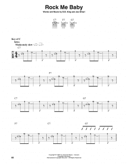 page one of Rock Me Baby (Guitar Cheat Sheet)