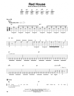 page one of Red House (Guitar Cheat Sheet)