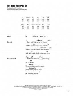 page one of Put Your Records On (Ukulele Chords/Lyrics)