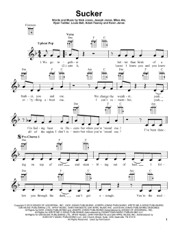 page one of Sucker (Ukulele)