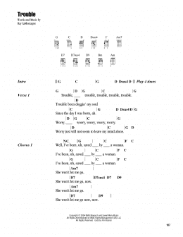 page one of Trouble (Ukulele Chords/Lyrics)