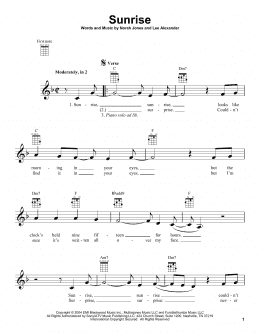 page one of Sunrise (Ukulele)