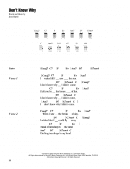 page one of Don't Know Why (Ukulele Chords/Lyrics)