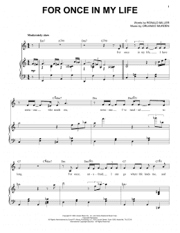 page one of For Once In My Life (Piano & Vocal)