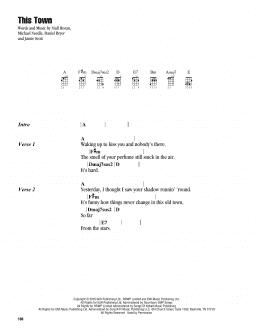 page one of This Town (Ukulele Chords/Lyrics)