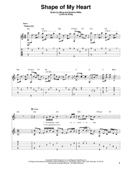 page one of Shape Of My Heart (Solo Guitar)