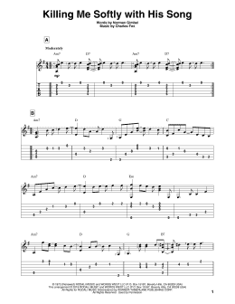 page one of Killing Me Softly With His Song (Solo Guitar)