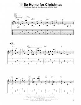 page one of I'll Be Home For Christmas (Solo Guitar)