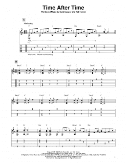 page one of Time After Time (Solo Guitar)