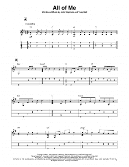 page one of All Of Me (Solo Guitar)