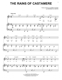 page one of The Rains Of Castamere (from Game of Thrones) (Piano, Vocal & Guitar Chords (Right-Hand Melody))