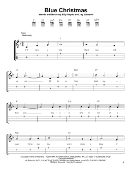 page one of Blue Christmas (Easy Ukulele Tab)