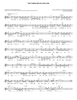 page one of Things We Do For Love (Lead Sheet / Fake Book)