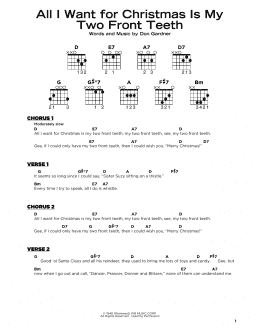 page one of All I Want For Christmas Is My Two Front Teeth (Really Easy Guitar)