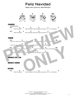 page one of Feliz Navidad (Really Easy Guitar)