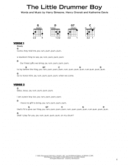 page one of The Little Drummer Boy (Really Easy Guitar)