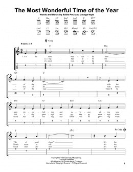 page one of The Most Wonderful Time Of The Year (Easy Ukulele Tab)