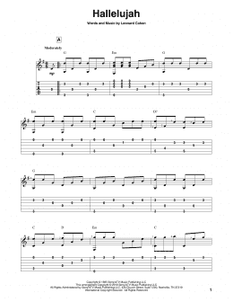 page one of Hallelujah (Solo Guitar)