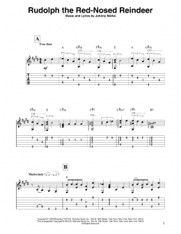 page one of Rudolph The Red-Nosed Reindeer (Solo Guitar)