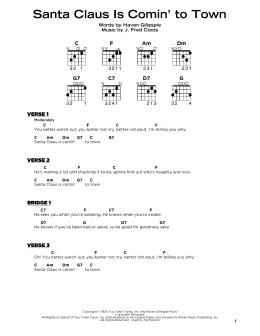 page one of Santa Claus Is Comin' To Town (Really Easy Guitar)