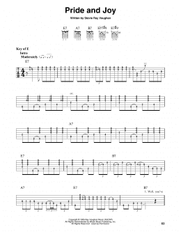 page one of Pride And Joy (Guitar Cheat Sheet)