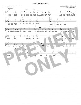 page one of Suzy Snowflake (Lead Sheet / Fake Book)