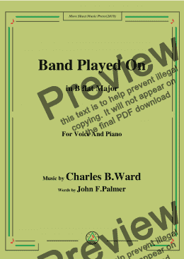 page one of Charles B. Ward-Band Played On,in B flat Major,for Voice and Piano