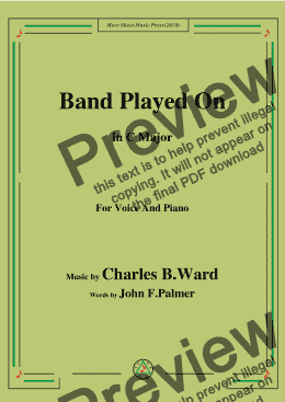 page one of Charles B. Ward-Band Played On,in C Major,for Voice and Piano