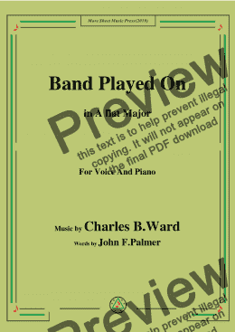 page one of Charles B. Ward-Band Played On,in A flat Major,for Voice and Piano