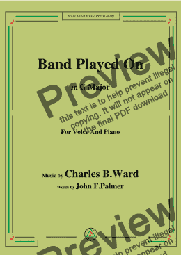 page one of Charles B. Ward-Band Played On,in G Major,for Voice and Piano