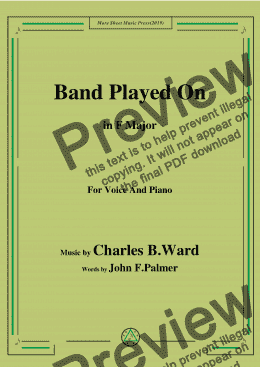 page one of Charles B. Ward-Band Played On,in F Major,for Voice and Piano