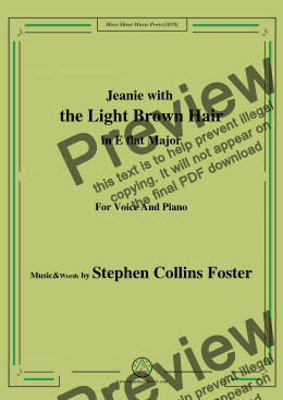 page one of Stephen Collins Foster-Jeanie with the Light Brown Hair,in E flat Major,for Voice&Pno