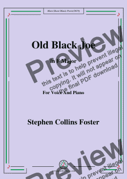 page one of Stephen Collins Foster-Old Black Joe,in F Major,for Voice and Piano