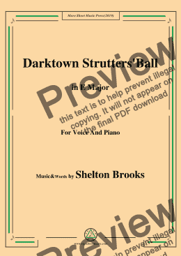 page one of Shelton Brooks-Darktown Strutters'Ball,in E Major,for Voice and Piano