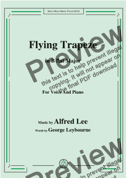 page one of Alfred Lee-Flying Trapeze,in B flat Major,for Voice and Piano