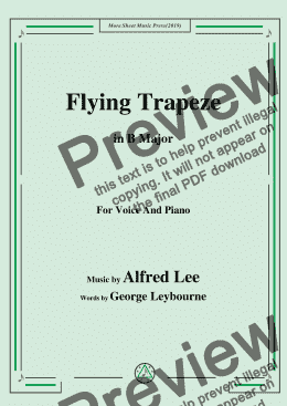 page one of Alfred Lee-Flying Trapeze,in B Major,for Voice and Piano