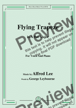 page one of Alfred Lee-Flying Trapeze,in A flat Major,for Voice and Piano