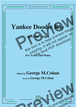 page one of George M. Cohan-Yankee Doodle Boy,in G flat Major,for Voice and Piano