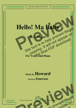 page one of Howard-Hello! Ma Baby,in A Major,for Voice and Piano