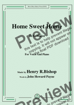 page one of Henry R. Bishop-Home Sweet Home,in G Major,for Voice and Piano