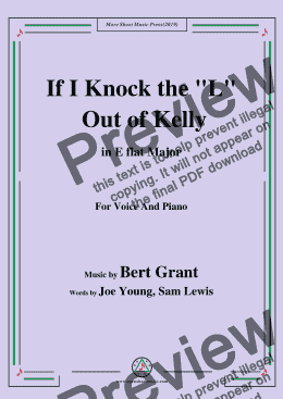 page one of Bert Grant-If I Knock the 'L' Out of Kelly,in E flat Major,for Voice and Piano